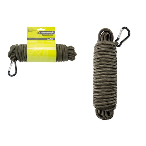 Summit Utility Rope Green With Carabiner 15Mx9Mm