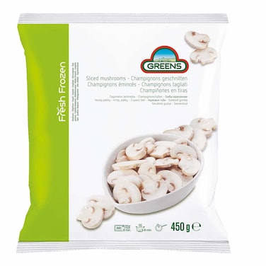 Greens Frozen Sliced Mushrooms 450G