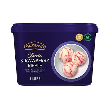Dairyland Vanilla Strawberry Ripple Ice Cream Jumbo 1L
