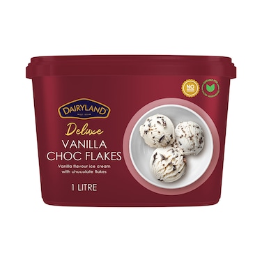 Dairyland Vanilla Choc Flakes Ice Cream 1L
