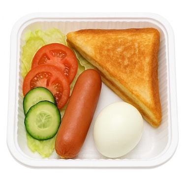 Snack Egg, Beef Sausage &amp; Toast
