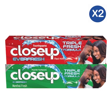 Closeup Red Hot + Menthol Toothpaste 2x125g Value Pack