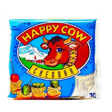 Happy Cow Cheddar 10 Cheese Slices 200G