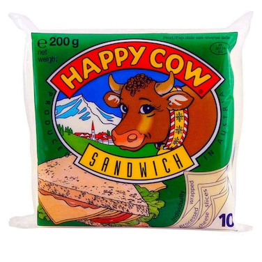 Happy Cow Sandwich 10 Cheese Slices 200G