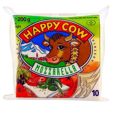 Happy Cow Mozzarella 10 Cheese Slices 200G