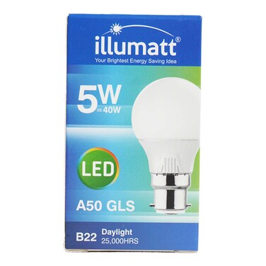 Illumatt 5W Led Glass B22 Day Light M023Gl