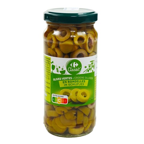 Carrefour Sliced Green Olives 244Ml