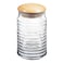 Pasabahce Babylon Glass Storage Jar with Wooden Lid 1.12l