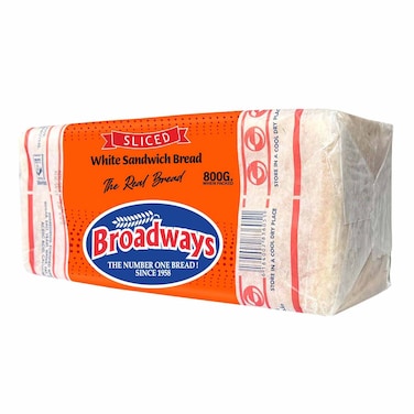 Broadways White Sandwich Sliced Bread 800G