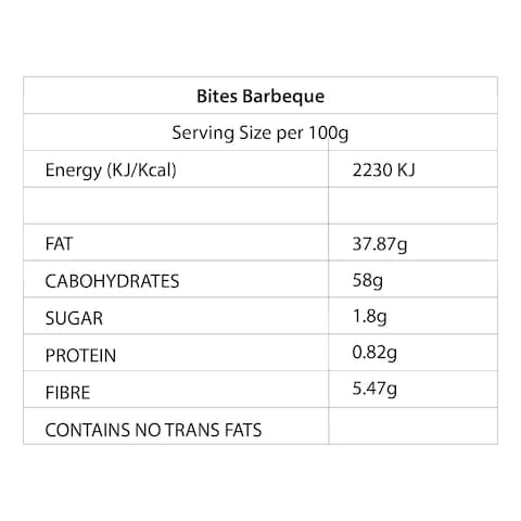 Bitez Crunchy Corn Barbeque Sauce Snack 30G