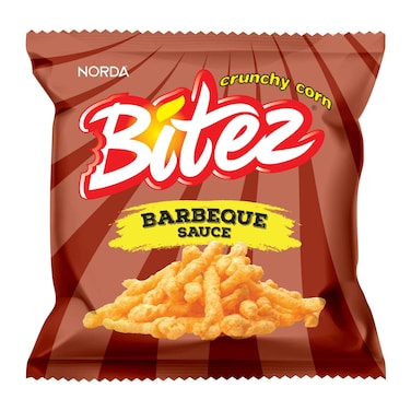 Bitez Crunchy Corn Barbeque Sauce Snack 30G