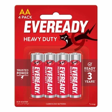 Eveready Heavy Duty AA 4 Red Batteries