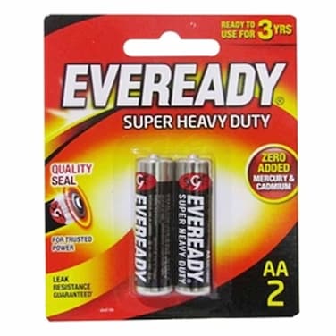 Eveready Super Heavy Duty AA 2 Black Batteries
