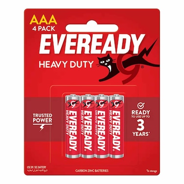 Eveready Heavy Duty AAA 4 Red Batteries