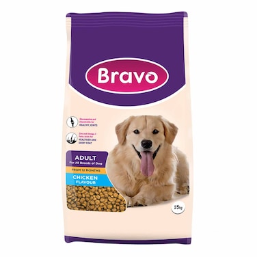 Bravo Chicken Flavour Adult Dog Food 15Kg