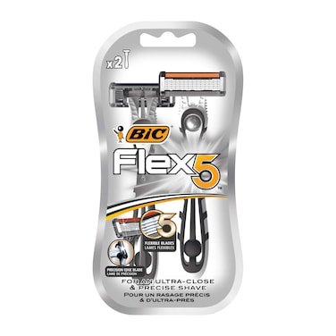 BIC Flex 5 Men&#39;s Disposable Razors  Pack of 2