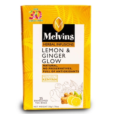 Melvins Lemon &amp; Ginger Tea Bags 50g