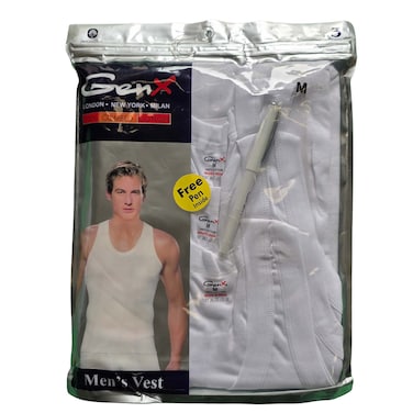 Genx Men&rsquo;s Vest White Medium 3 Pieces