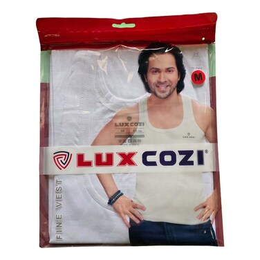 Lux Cozi Fine Men&rsquo;s Vest White Medium 1 Piece