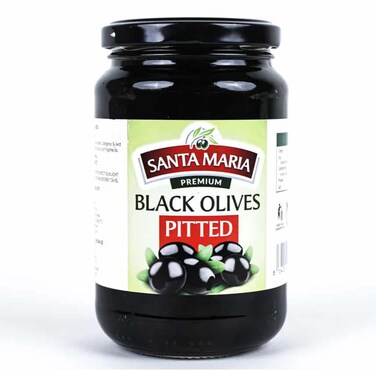 Santa Maria Black Pitted Olives 345G
