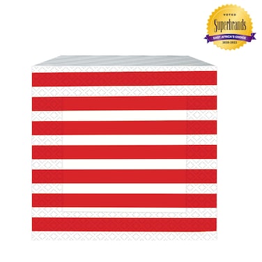 VELVEX STRIPES SERVIETTES RED