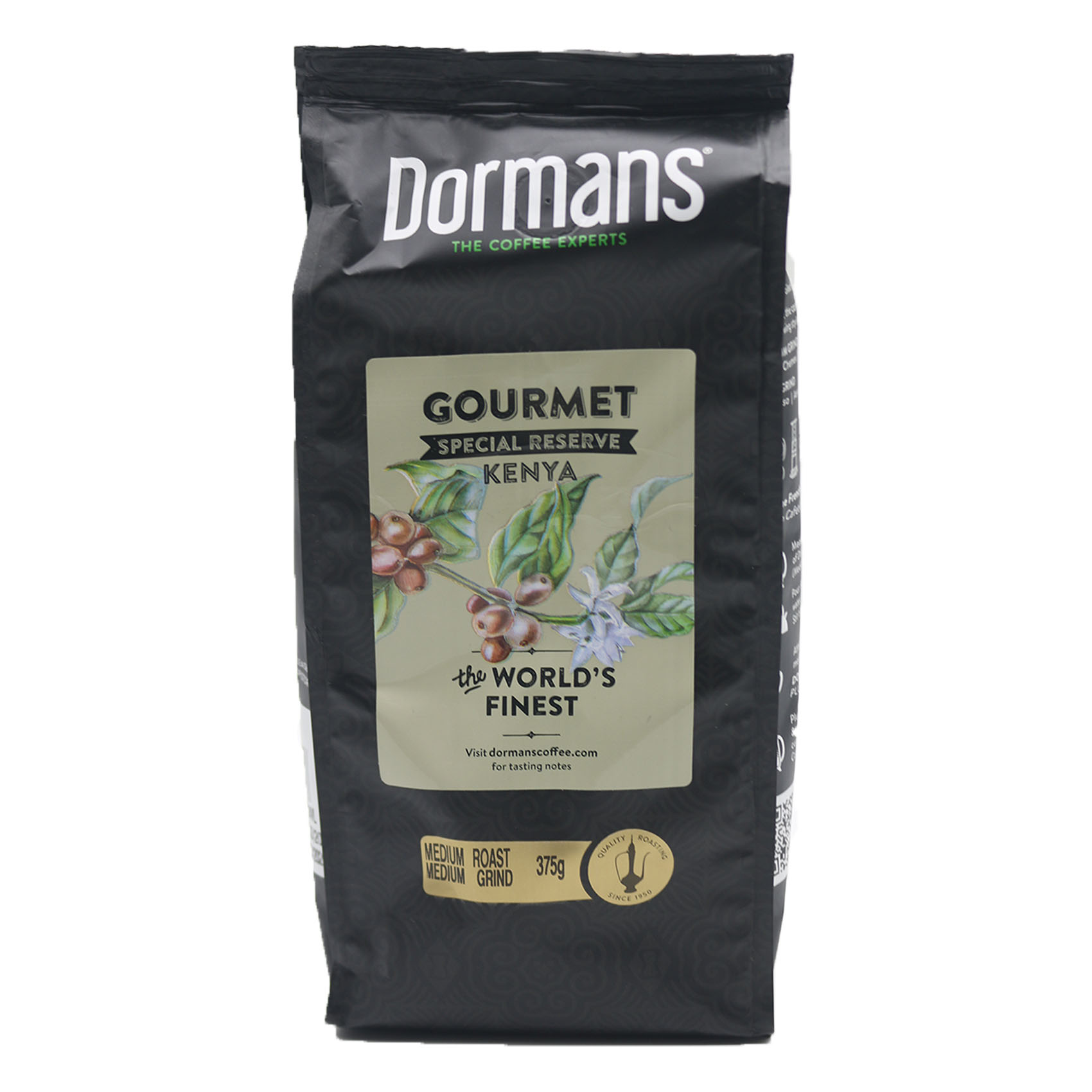 Dormans Gourmet Kenya World Finest Coffee Medium Roast Medium Grind 375g