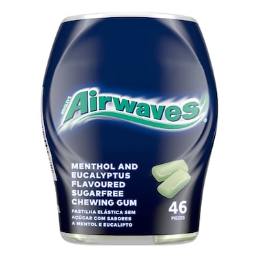 Wrigley&#39;s Airwaves Sugar Free Menthol And Eucalyptus Chewing Gum 46 Pieces