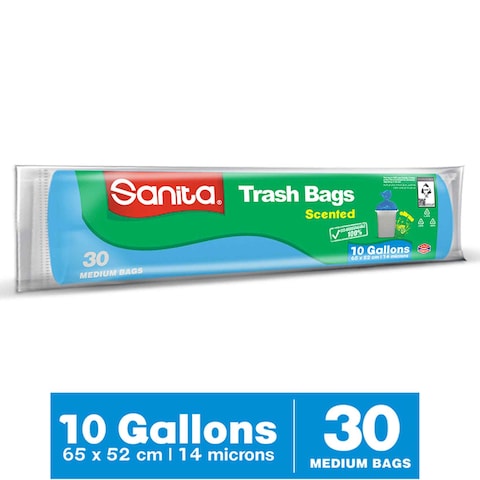 SANITA TRASH BAGS SCENTED 10GALLONS 65x52CM 30PCS