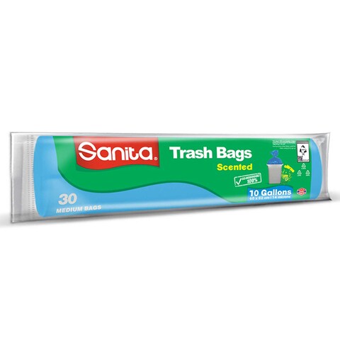 SANITA TRASH BAGS SCENTED 10GALLONS 65x52CM 30PCS