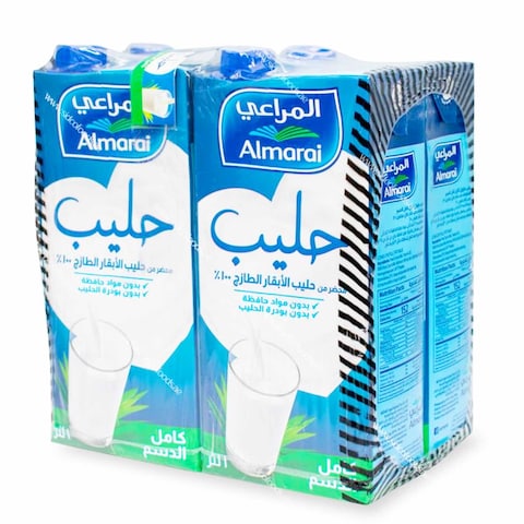 المراعي حليب كامل الدسم 1 لتر × عبوة من 4 قطع