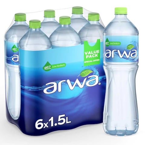 مياه أروى المعدنية للشرب 1.5 لتر × عبوة من 6 قطع