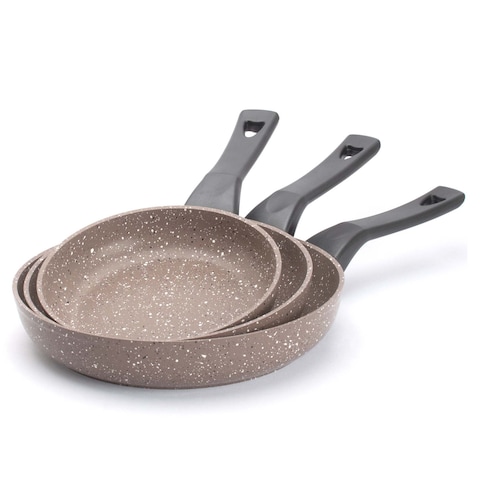 SAFLON GRANITE FRYPAN 3 PCS SET 20+24+28CM ASSORTED COLOR