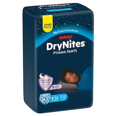Huggies Drynites Pyjama Pants for Boys 8-13Yrs (30-48kg) &ndash; 13 Pcs Jumbo Pack