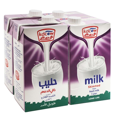 KDCOW UHT MILK SKIMMED 1LX4