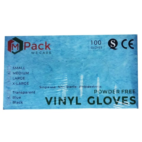 CLEAN TOUCH VNYL GLOVES BLUE MEDIUM