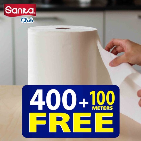 SANITA CLUB KITCHEN TOWELS 2ROLLS 400+100METERS FREE