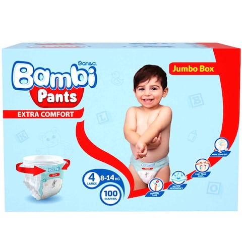 BAMBI PANTS DIAPER KIDS L 4 100&#39;S