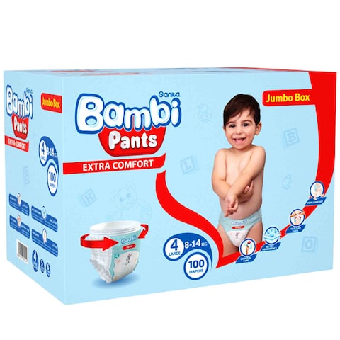 BAMBI PANTS DIAPER KIDS L 4 100&#39;S