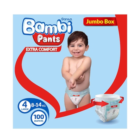 BAMBI PANTS DIAPER KIDS L 4 100&#39;S