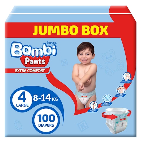 BAMBI PANTS DIAPER KIDS L 4 100&#39;S