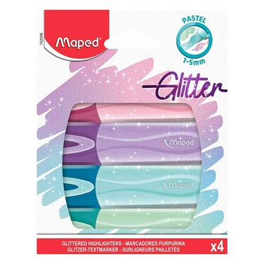 MAPED HIGLIGHTER PASTEL GLITTER 4C