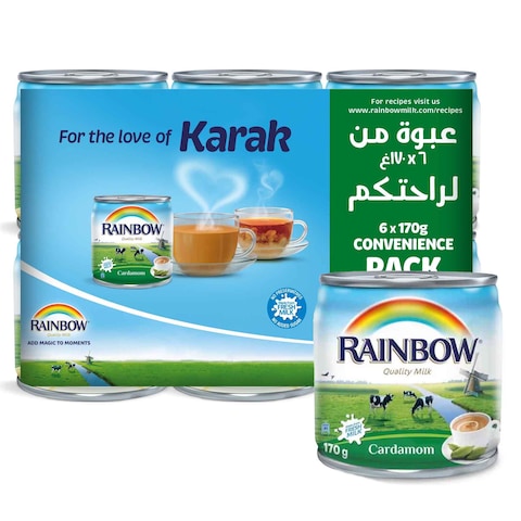 Rainbow Milk Evaporation Cardamom Convenience 170g X6