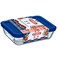 Pyrex 3-in-1 Rectangular Glass Baking Dish Set - 1.5L, 0.8L, and 2.6L with Lid,Blue