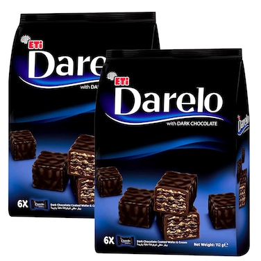 Eti Darelo Mini Wafer with Dark Chocolate &amp; Cream, 112g x 2