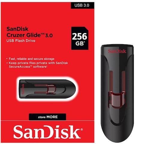 SanDisk Cruzer Glide Flash Drive,USB 3.0, 256GB