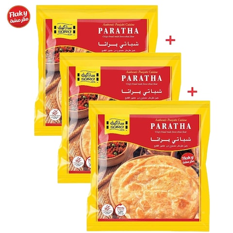 Sara Plain Flaky Paratha 450g x Pack of 2 + 1 Free