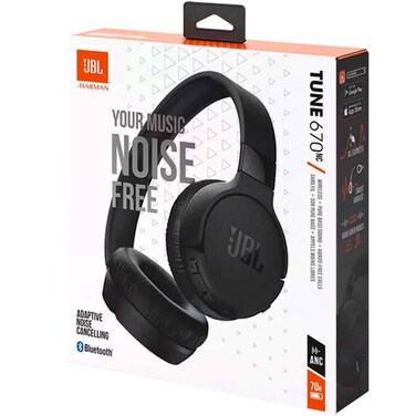 JBL Tune 670NC Adaptive Noise Cancelling Wireless On-Ear Headphones Black