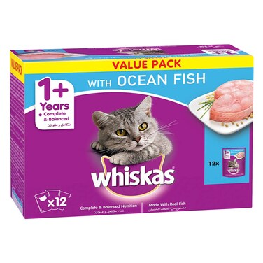 Whiskas Ocean Fish Cat Food Value Pack 1+ Years 80g x 12 Pieces
