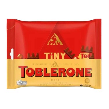 Toblerone Tiny Swiss Milk Chocolate Bars with Honey and Almond Nougat Minis Sharing Pack 168g
