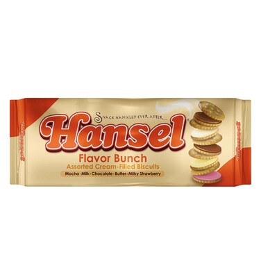 Rebisco Hansel Flavor Bunch Assorted Cream Filled Sandwich Biscuits 31g x Pack of 10